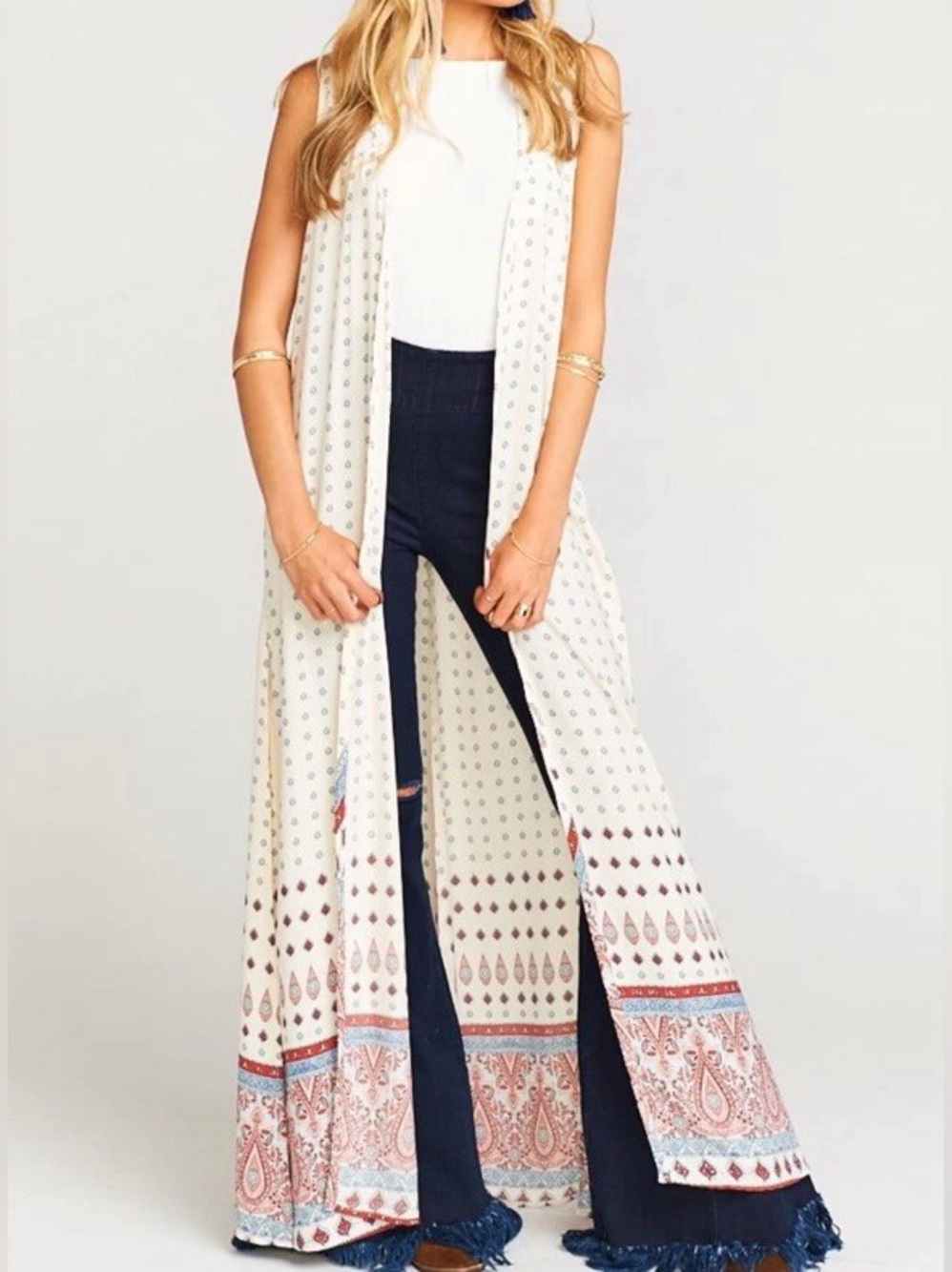 Show Me Your Mumu Boho Maxi Vest - Paisley Festival Boho Hippie